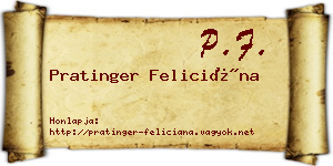 Pratinger Feliciána névjegykártya